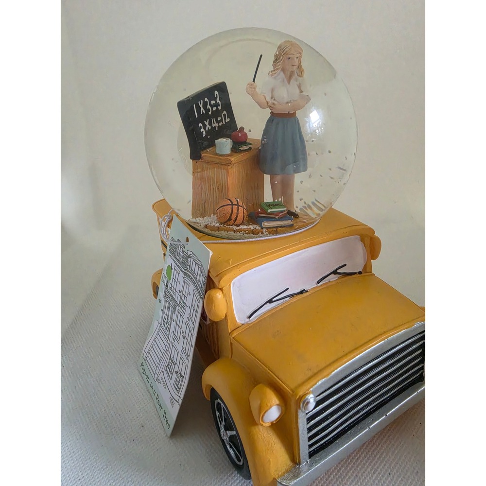 Pigeon in a Pear Tree Musical School Bus Snow Globe Teacher Classroom Decor